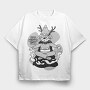 Cartoon Wizard Kid Fantasy Kids Club, Tricou Oversize Barbati (Unisex)