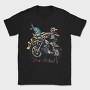 American Flag Skeleton Motocross Motorcycle, Tricou Barbati (Unisex)