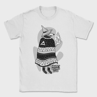 Cartoon Wizard Wolf Fantasy Grumpy Club, Tricou Barbati (Unisex)