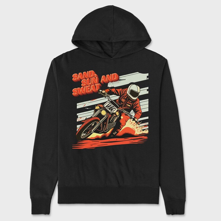 Motocross MotorcycleArt 80S, Hanorac Oversize Barbati (Unisex)
