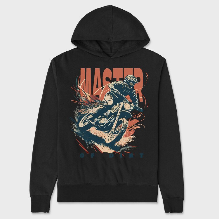 Master of Dirt Motocross Bike Kicking Up Dust, Hanorac Oversize Barbati (Unisex)