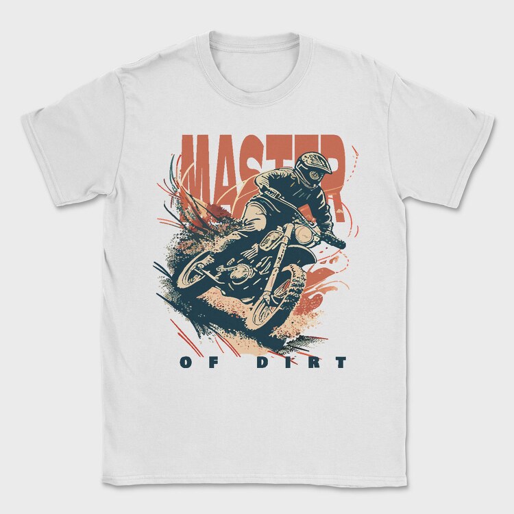 Master of Dirt Motocross Bike Kicking Up Dust, Tricou Barbati (Unisex)
