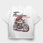 Freedom on Wheels Motorcycle Retro, Tricou Oversize Barbati (Unisex)