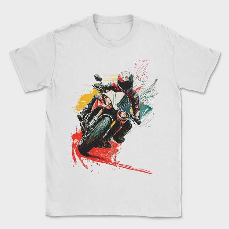 Colorful Explosion Sports Motorcycle Rider, Tricou Barbati (Unisex)