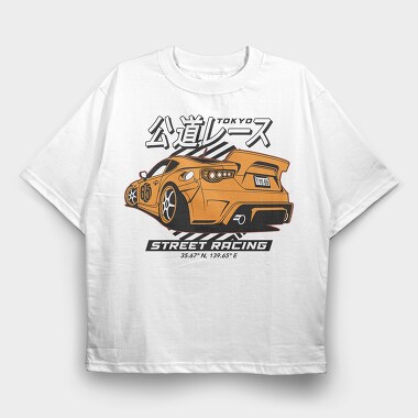 Street Race Tokyo, Tricou Oversize Barbati (Unisex)