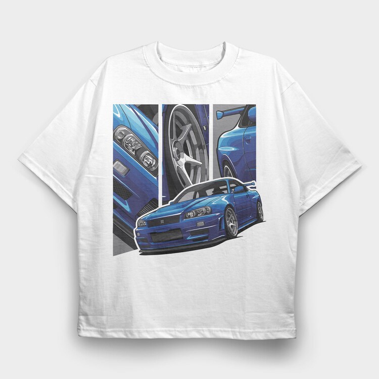 Skyline 2, Tricou Oversize Barbati (Unisex)