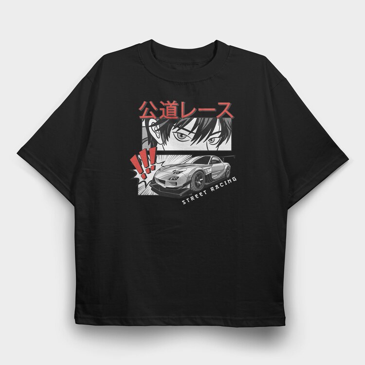 Rx 7 Japan, Tricou Oversize Barbati (Unisex)