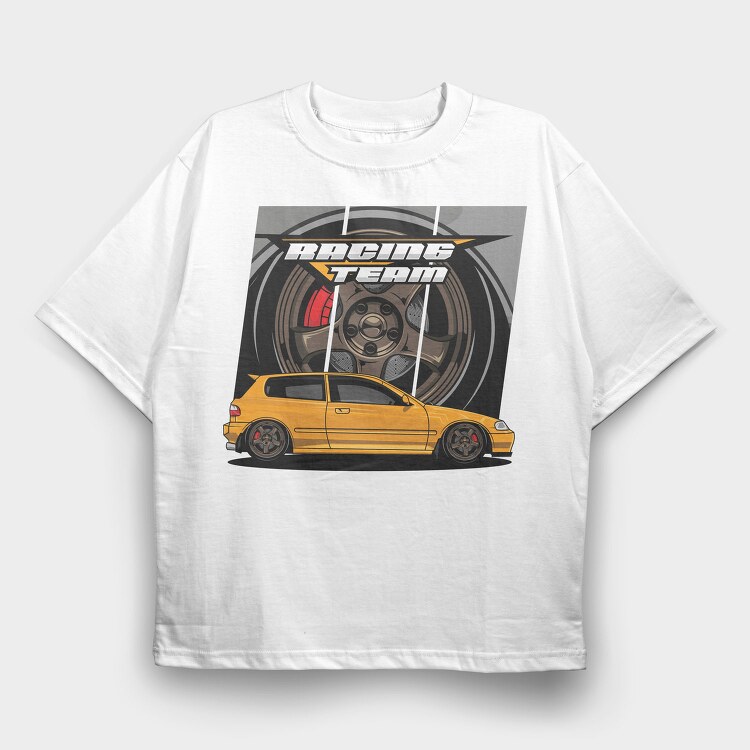 Civic, Tricou Oversize Barbati (Unisex)