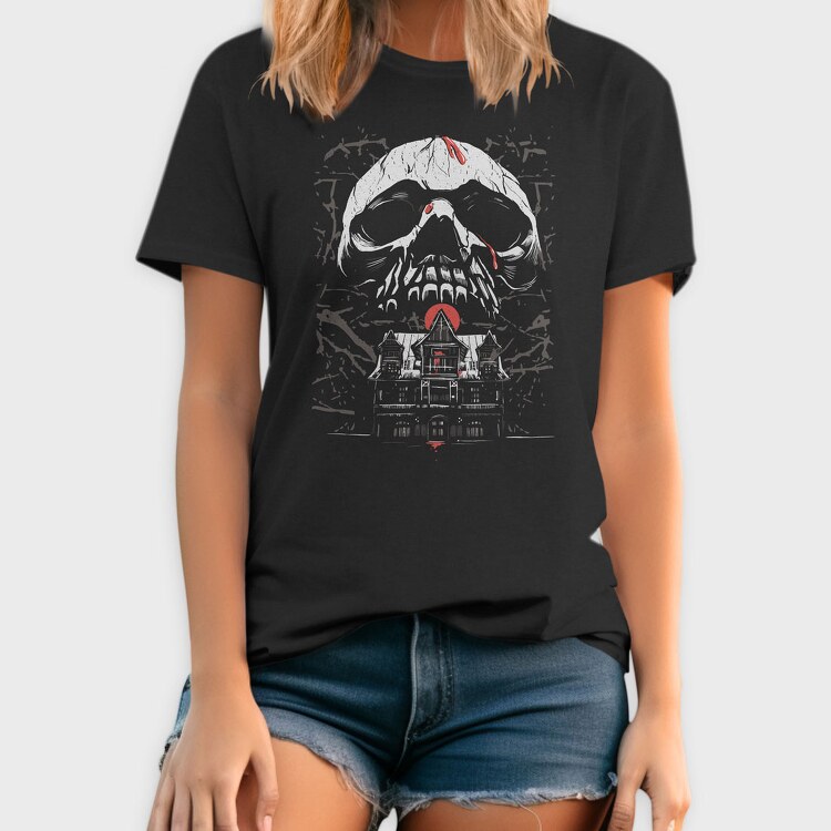 Skull Haunted House, Tricou Barbati (Unisex)