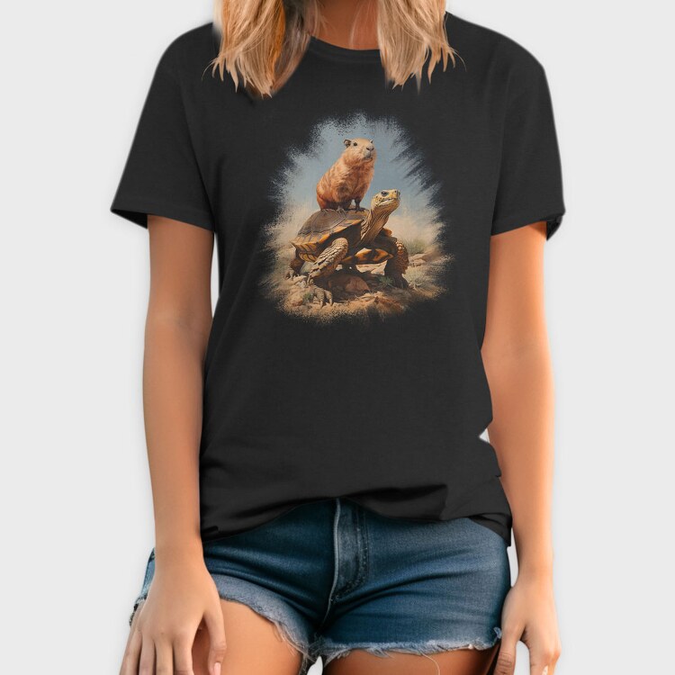 Capibara and Turtle, Tricou Barbati (Unisex)