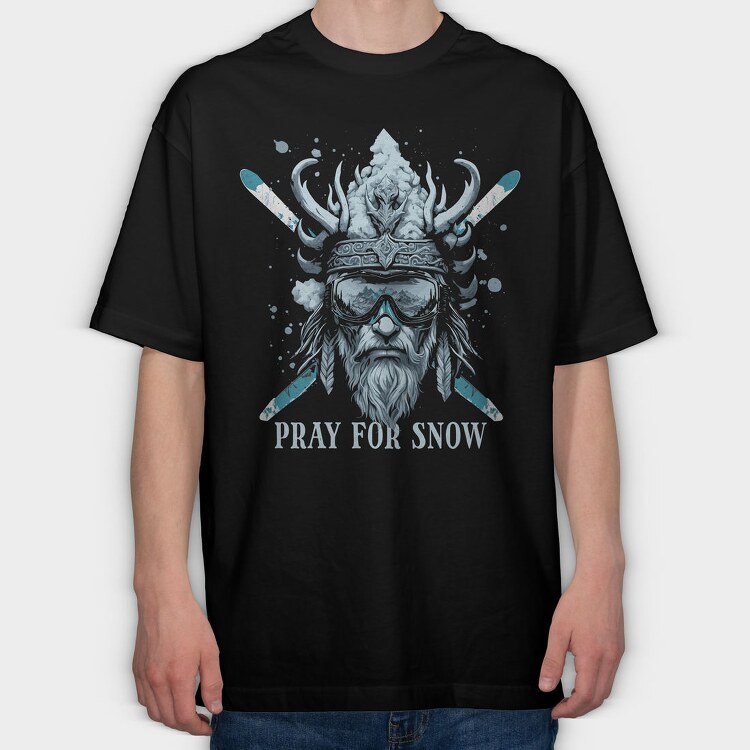 Nordic Skiing Viking God, Tricou Oversize Barbati (Unisex)