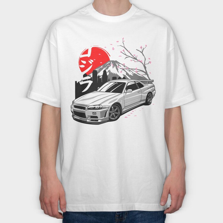 Sakura R34, Tricou Oversize Barbati (Unisex)