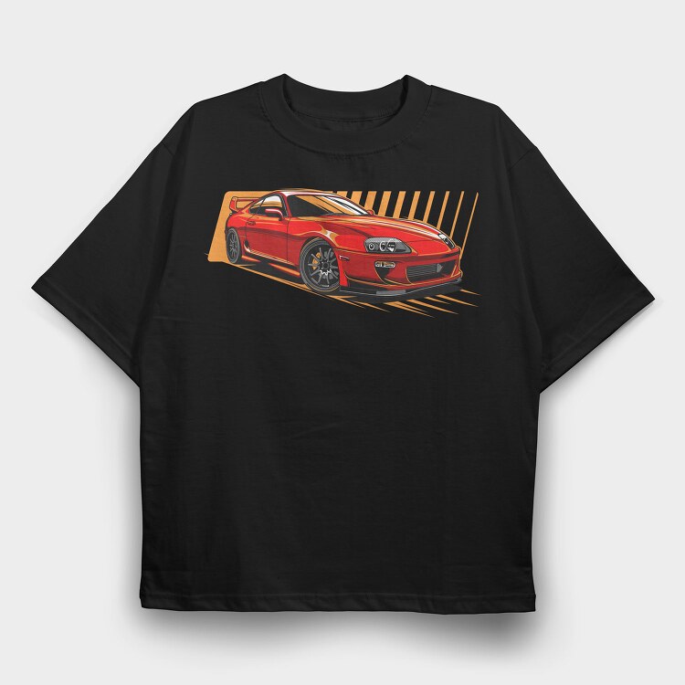Supra MK4 Red, Tricou Oversize Barbati (Unisex)
