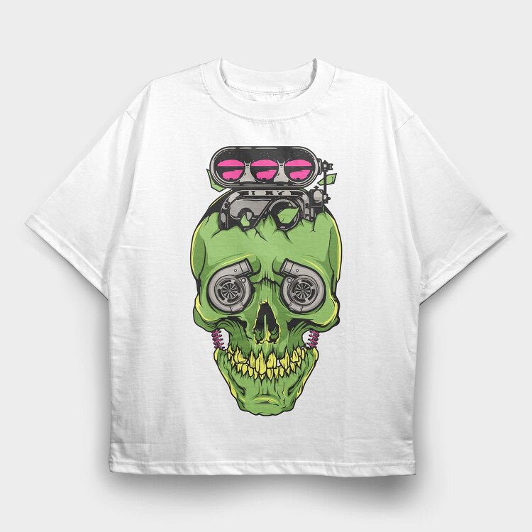 Skull Piston 2, Tricou Oversize Barbati (Unisex)