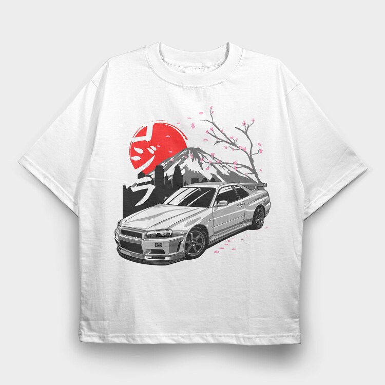 Sakura R34, Tricou Oversize Barbati (Unisex)