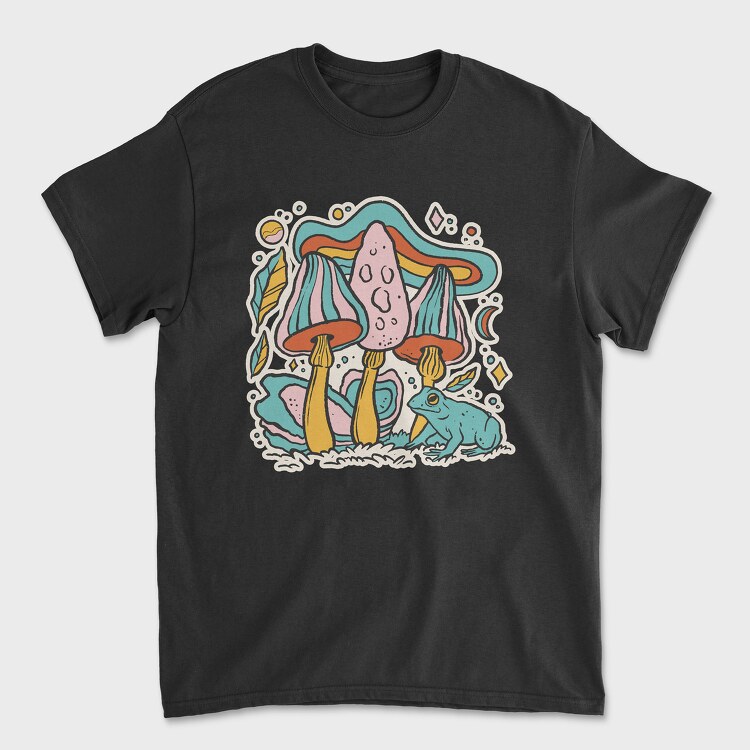 Pastel Retro Mushrooms, Tricou Barbati (Unisex)