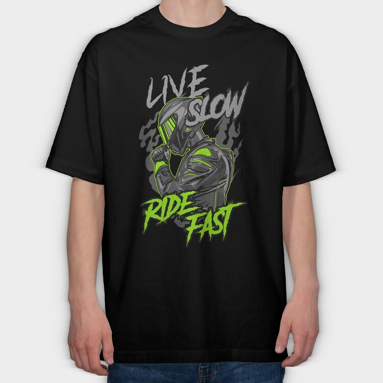 ride fast, Tricou Oversize Barbati (Unisex)