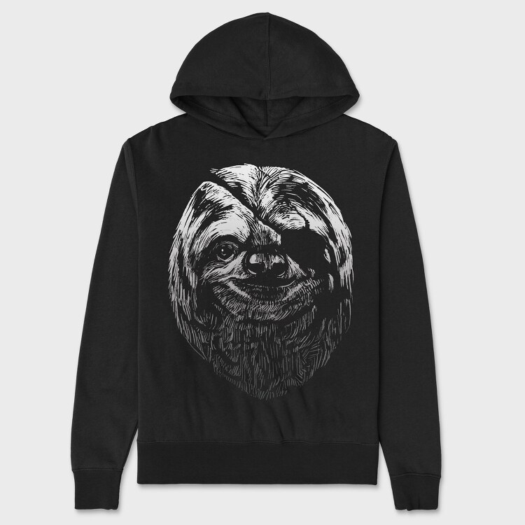 Blindfold Sloth Portrait, Hanorac Oversize Barbati (Unisex)