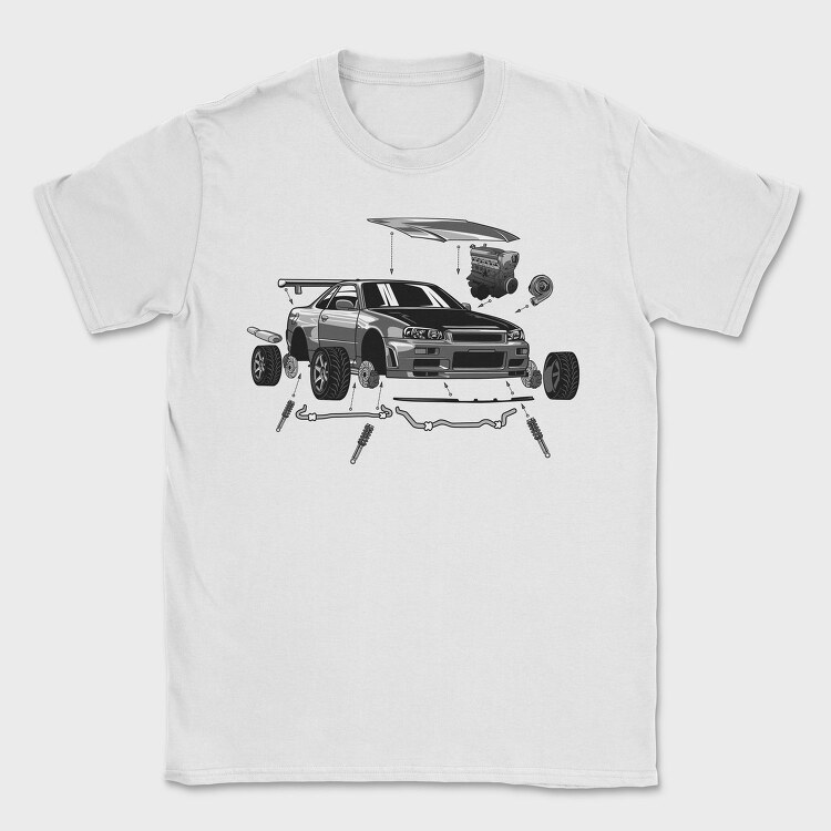 R34 Crank Out, Tricou Barbati (Unisex)