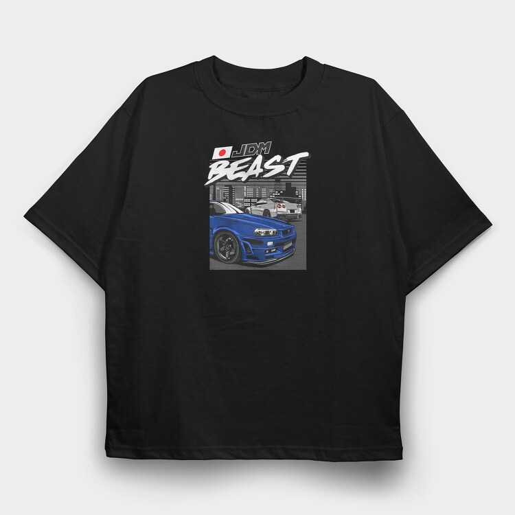 R34 & R35 JDM, Tricou Oversize Barbati (Unisex)