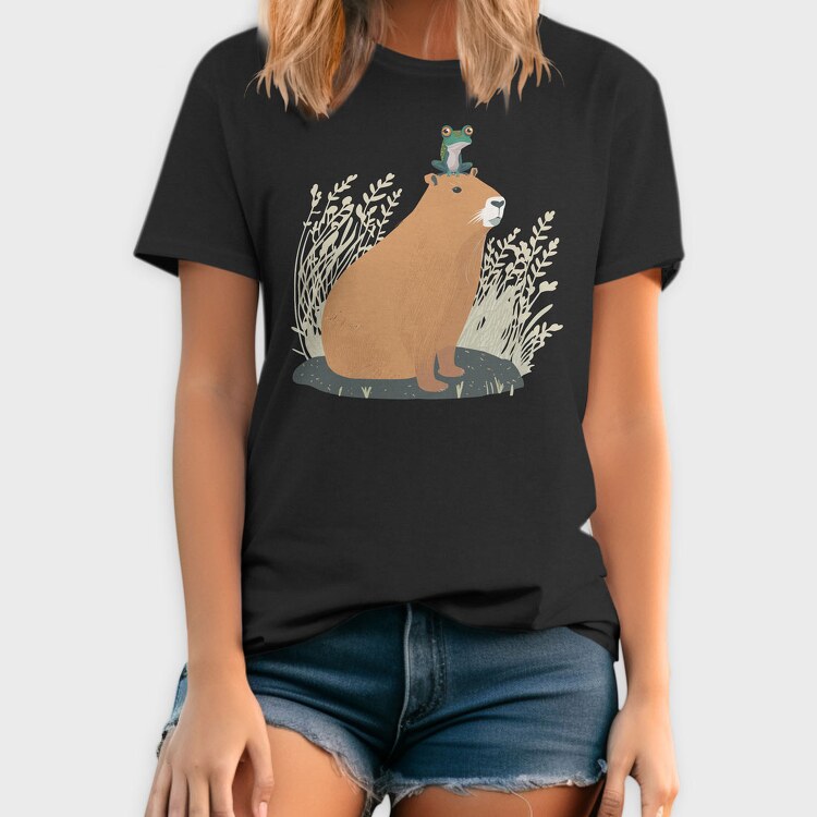 Capybara and Frog, Tricou Barbati (Unisex)