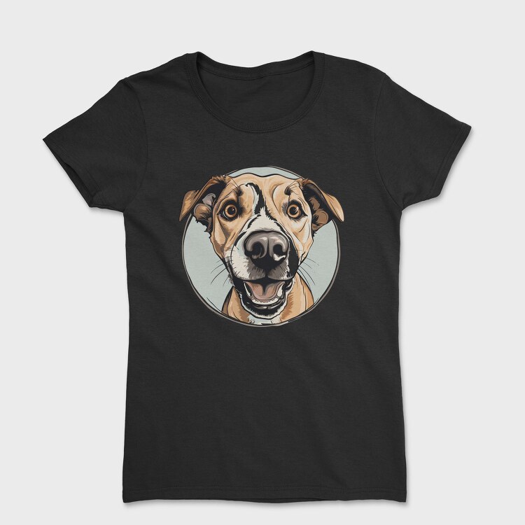 Joyful Dog Portrait, Tricou Femei