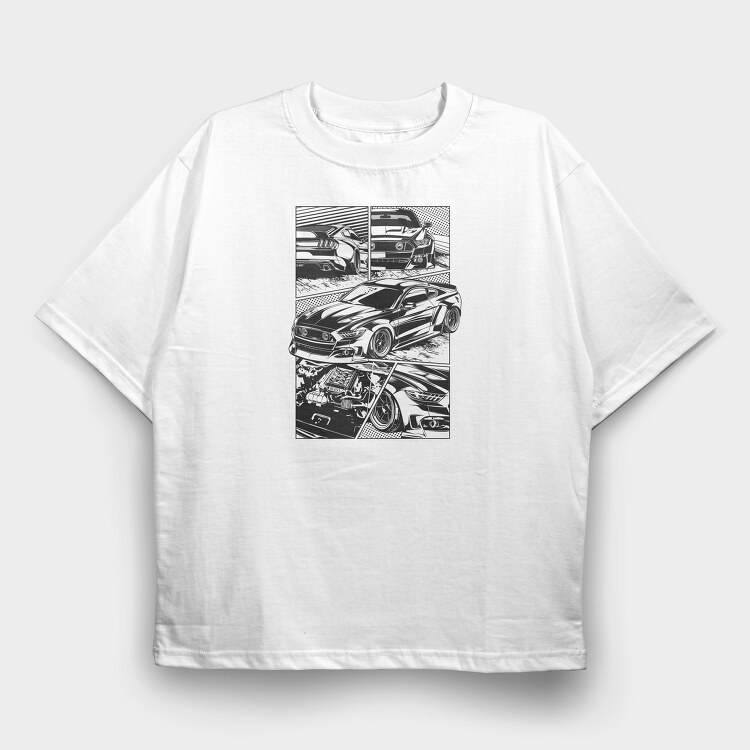 PANEL MUSTANG, Tricou Oversize Barbati (Unisex)