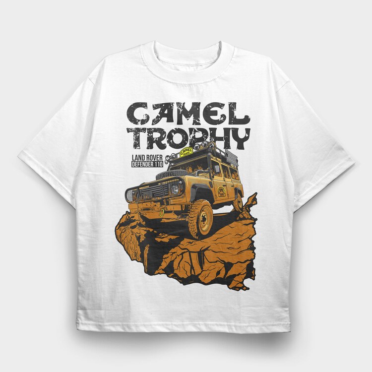 Land Rover Defender Camel, Tricou Oversize Barbati (Unisex)