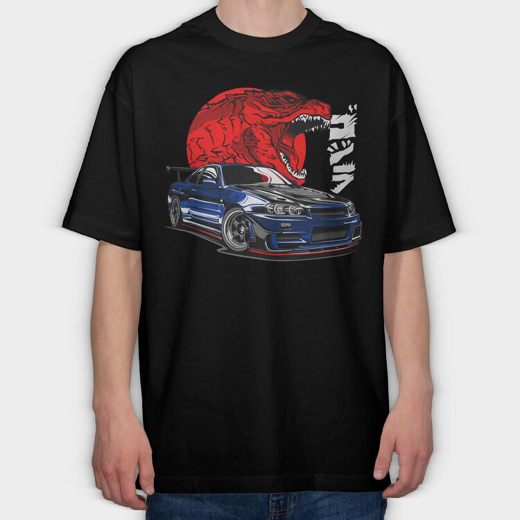 GTR R34, Tricou Oversize Barbati (Unisex)