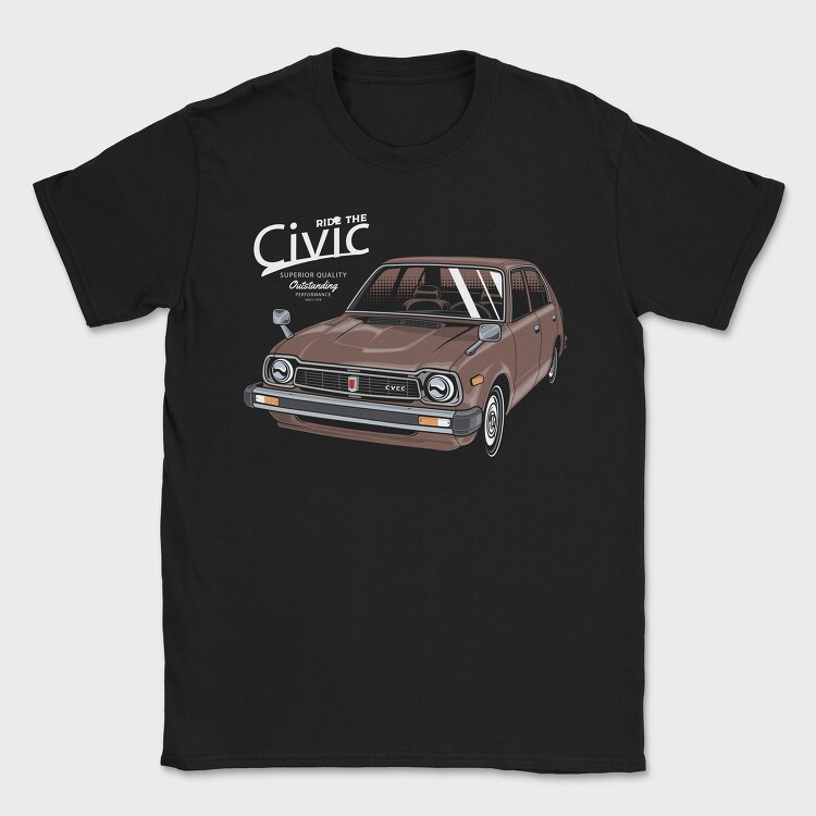 honda civic 1978, Tricou Barbati (Unisex)