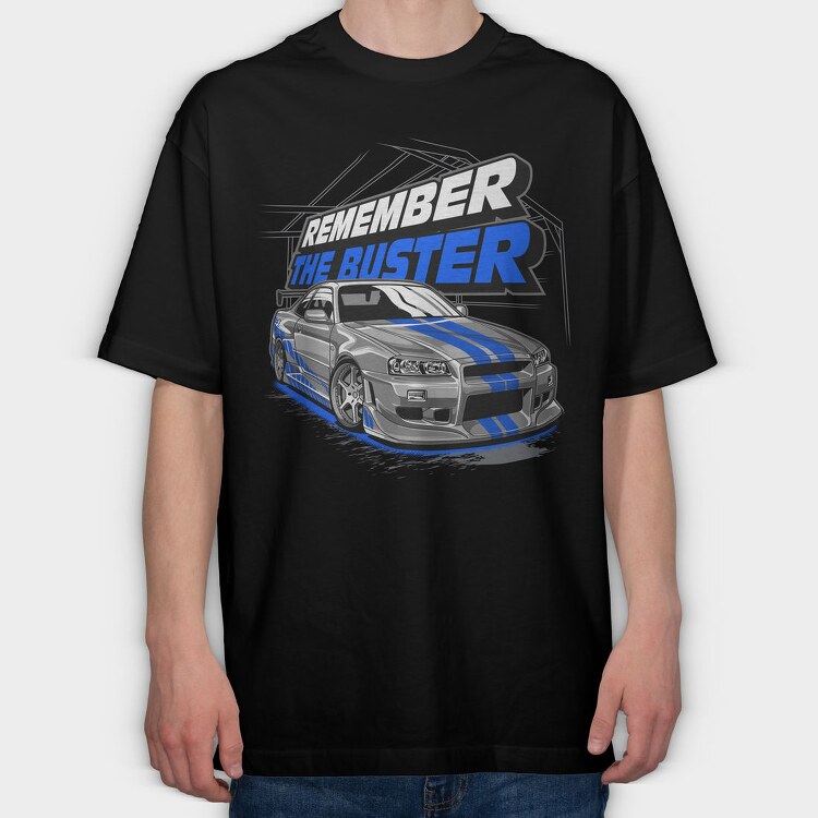 GTR R34 2 Fast 2 Furious, Tricou Oversize Barbati (Unisex)