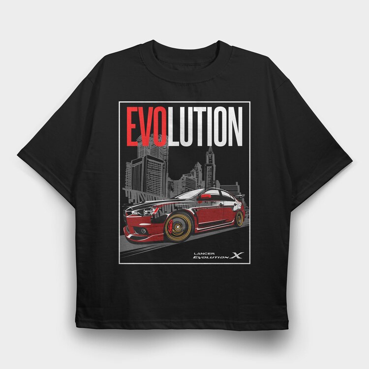 Lancer Evo X 2, Tricou Oversize Barbati (Unisex)