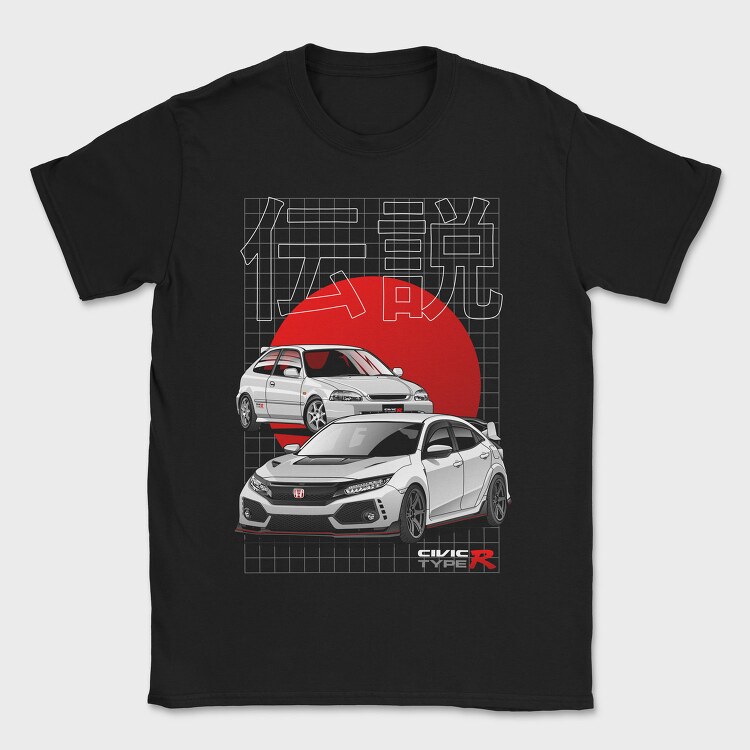 Honda Civic type R, Tricou Barbati (Unisex)