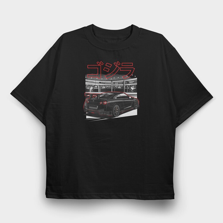 GTR R35 Back, Tricou Oversize Barbati (Unisex)