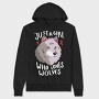 Girl Who Loves Wolves, Hanorac Oversize Barbati (Unisex)