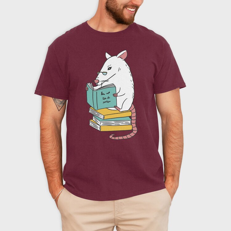 Book Rat, Tricou Barbati (Unisex)