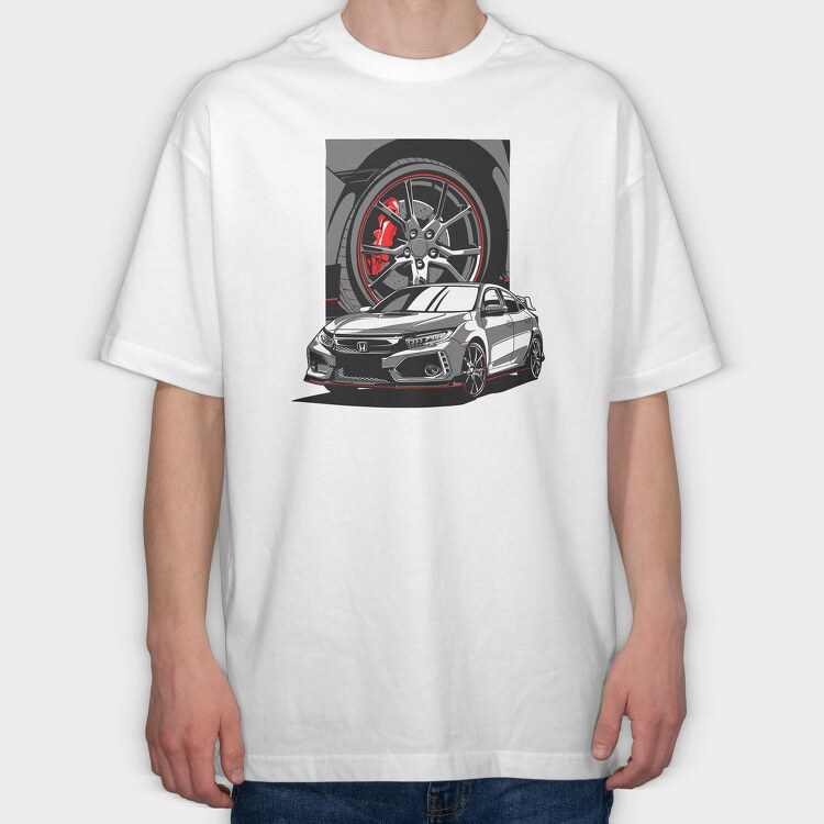 CIVIC TURBO, Tricou Oversize Barbati (Unisex)