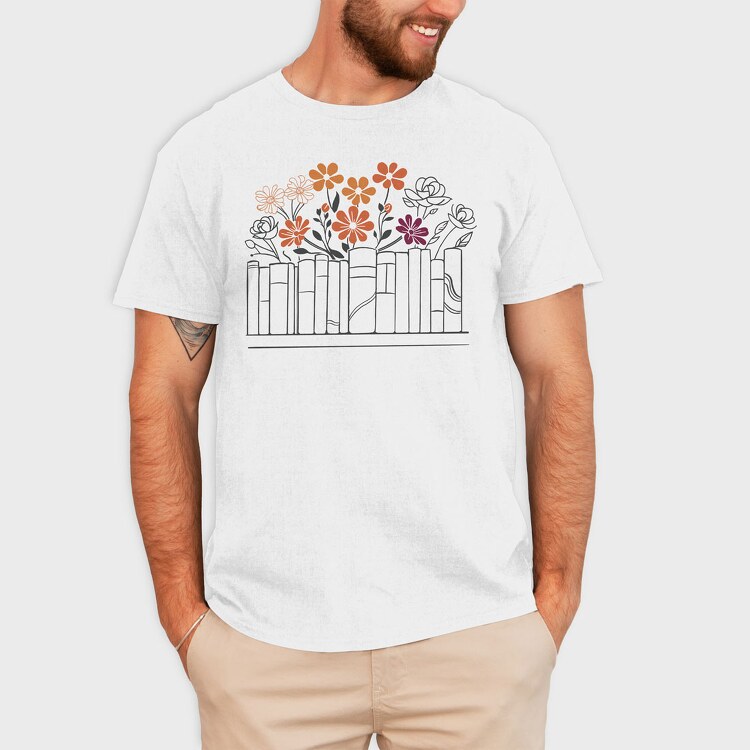 Books Flowers, Tricou Barbati (Unisex)