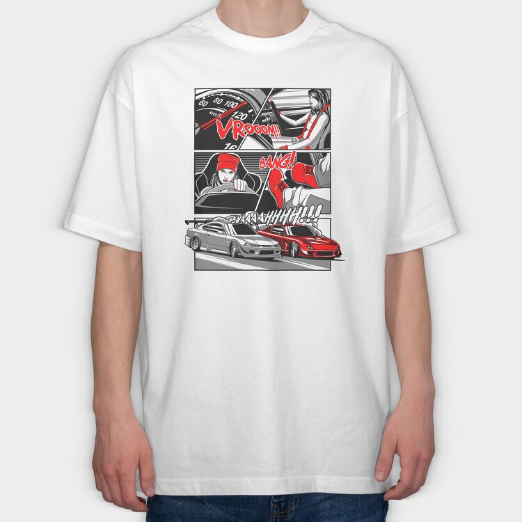Comic Drift, Tricou Oversize Barbati (Unisex)