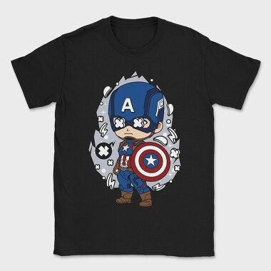Captain America Chibi, Tricou Barbati (Unisex)