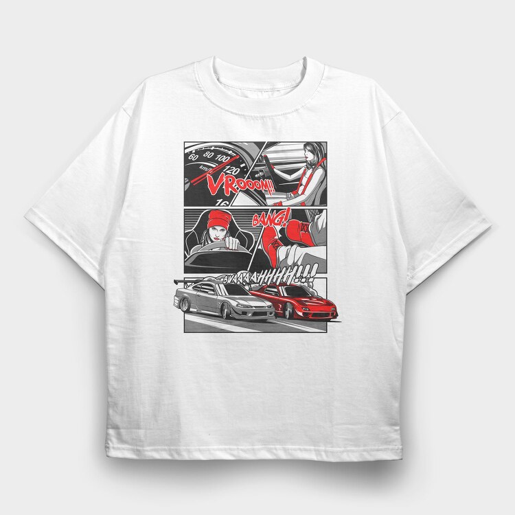 Comic Drift, Tricou Oversize Barbati (Unisex)