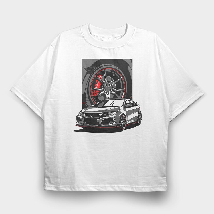 CIVIC TURBO, Tricou Oversize Barbati (Unisex)