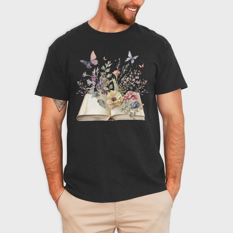 Watercolor Book Flowers, Tricou Barbati (Unisex)