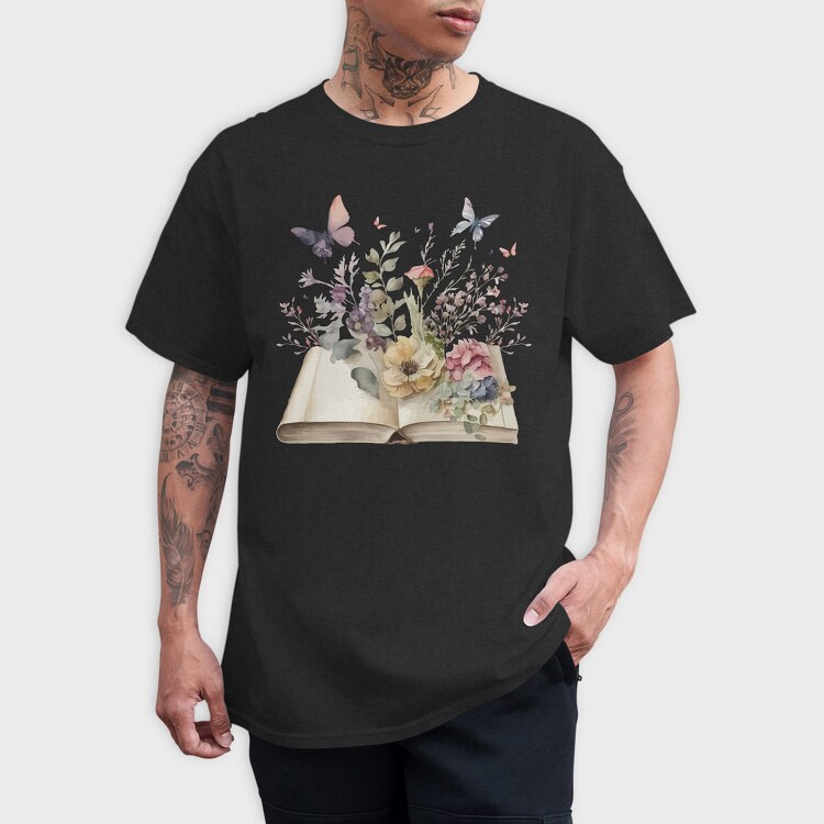 Watercolor Book Flowers, Tricou Barbati (Unisex)