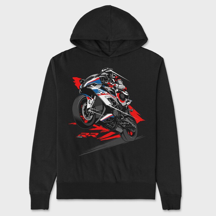 BMW S1000RR Wheelie, Hanorac Oversize Barbati (Unisex)
