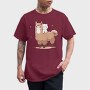 Cute Lama and Cat, Tricou Barbati (Unisex)