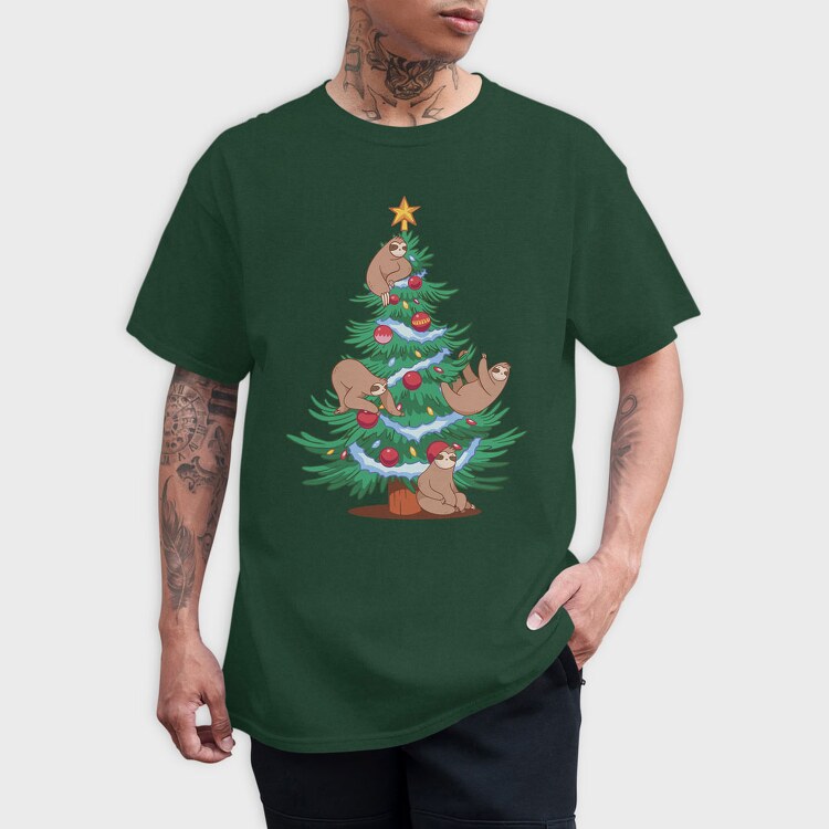 Sloth Christmas Tree, Tricou Barbati (Unisex)