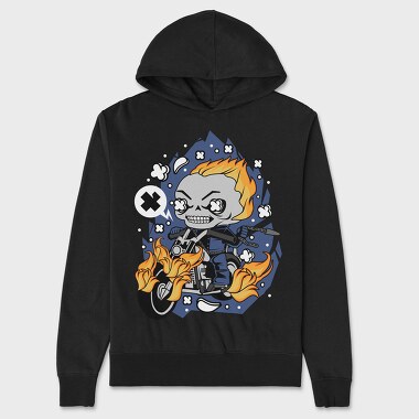 Flame Rider Skull, Hanorac Oversize Barbati (Unisex)