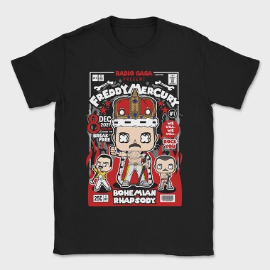 Funko Freddy Mercury Rock King, Tricou Barbati (Unisex)