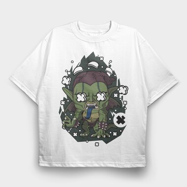 Gnome-Monster-Attack, Tricou Oversize Barbati (Unisex)